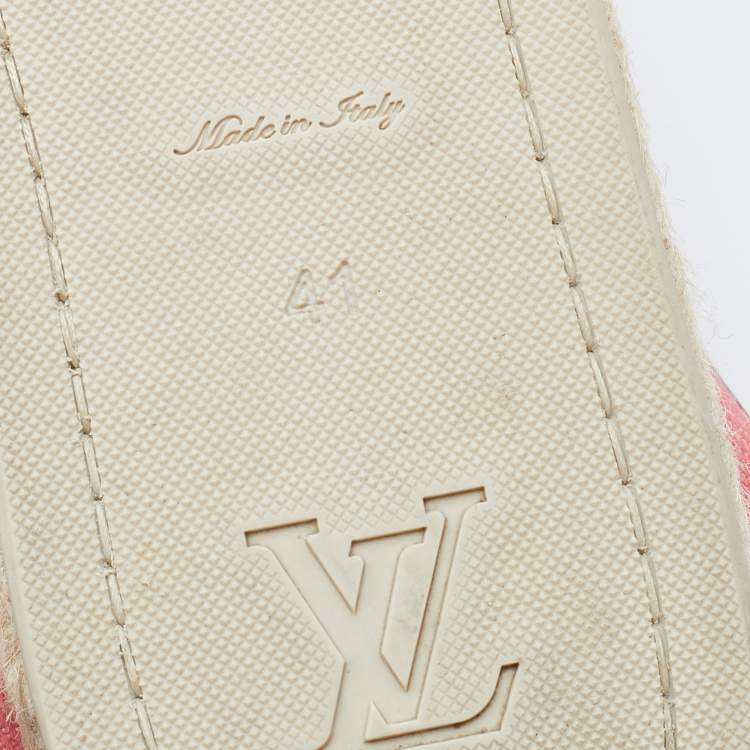 Pre Owned Louis Vuitton Pink Canvas Sunlight Espadrille Flats Size 41