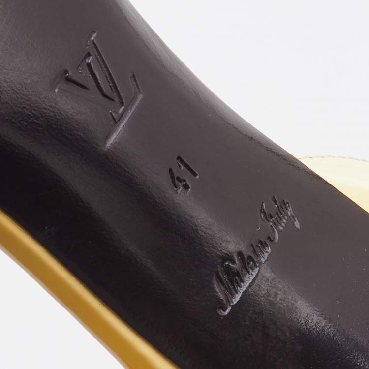 Pre Owned Louis Vuitton Monogram Canvas and Patent Leather Slingback Sandals Size 41