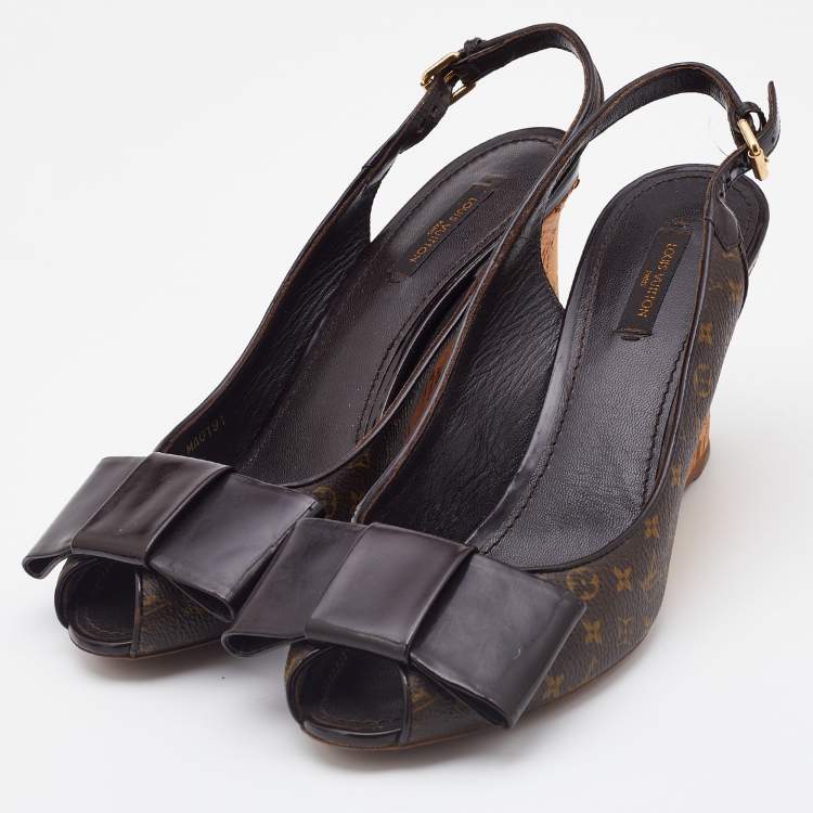 Louis Vuitton Archlight Monogram-printed Leather Slingback Pumps in Black