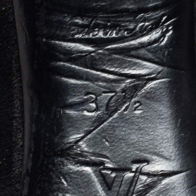 Pre Owned Louis Vuitton Black Suede Madeleine Mules Size 37.5