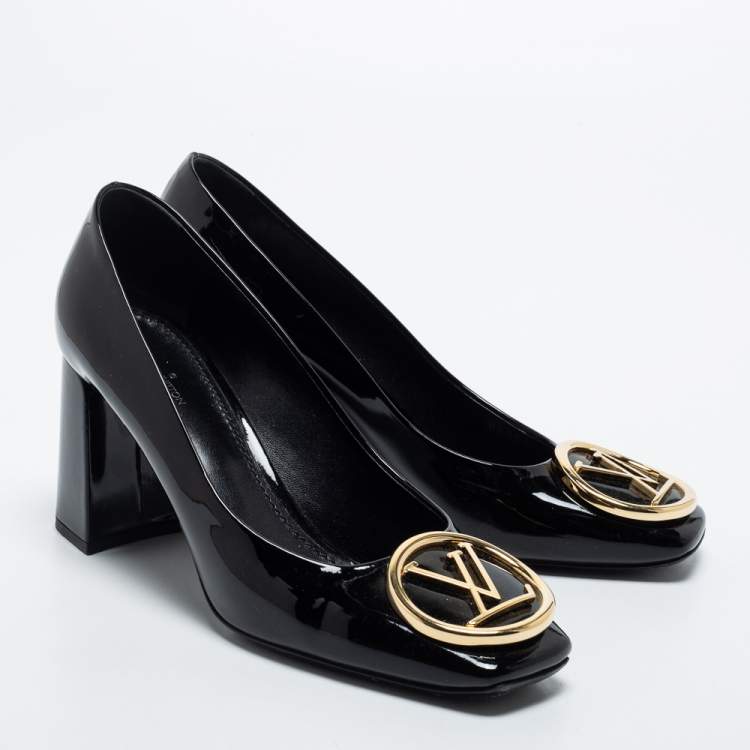 Pre Owned Louis Vuitton Black Patent Leather Madeleine  Pumps Size 39