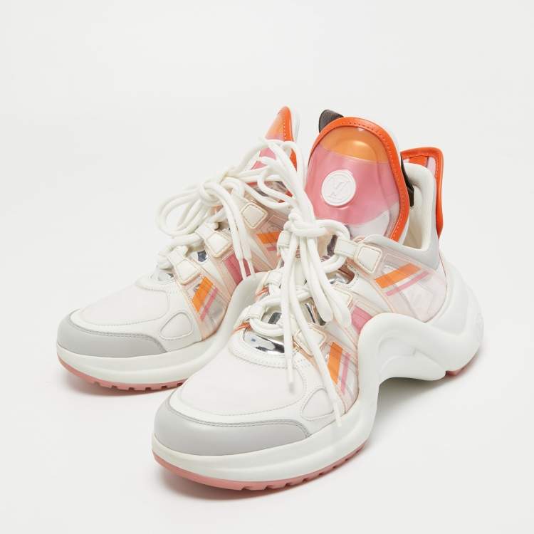 Louis Vuitton White Nylon and Leather Archlight Low Top Sneakers