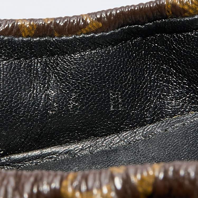Pre Owned Louis Vuitton Black Monogram Canvas and Patent Leather Flirty Ballet Flats Size 36