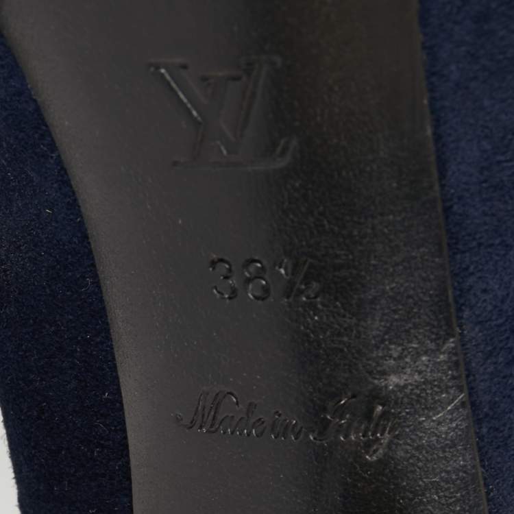 Pre Owned Louis Vuitton Blue Suede Oh Really! Pumps Size 38.5