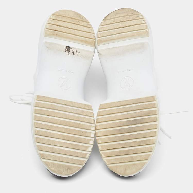 Pre Owned Louis Vuitton White/Brown Mesh, Leather and Monogram Canvas Archlight Sneakers Size 40