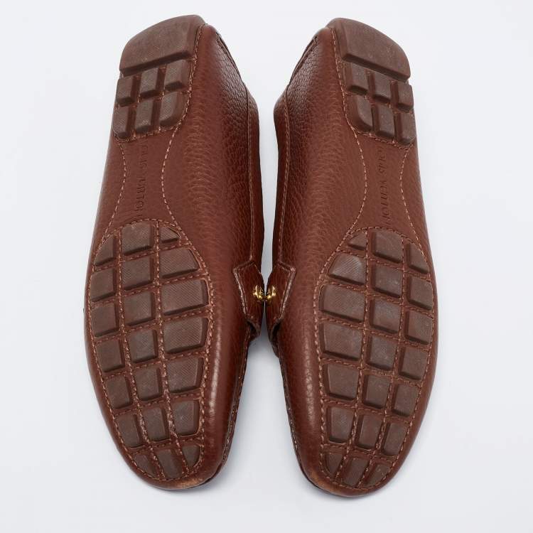 Pre Owned Louis Vuitton Brown Leather Monte Carlo Loafers Size 35