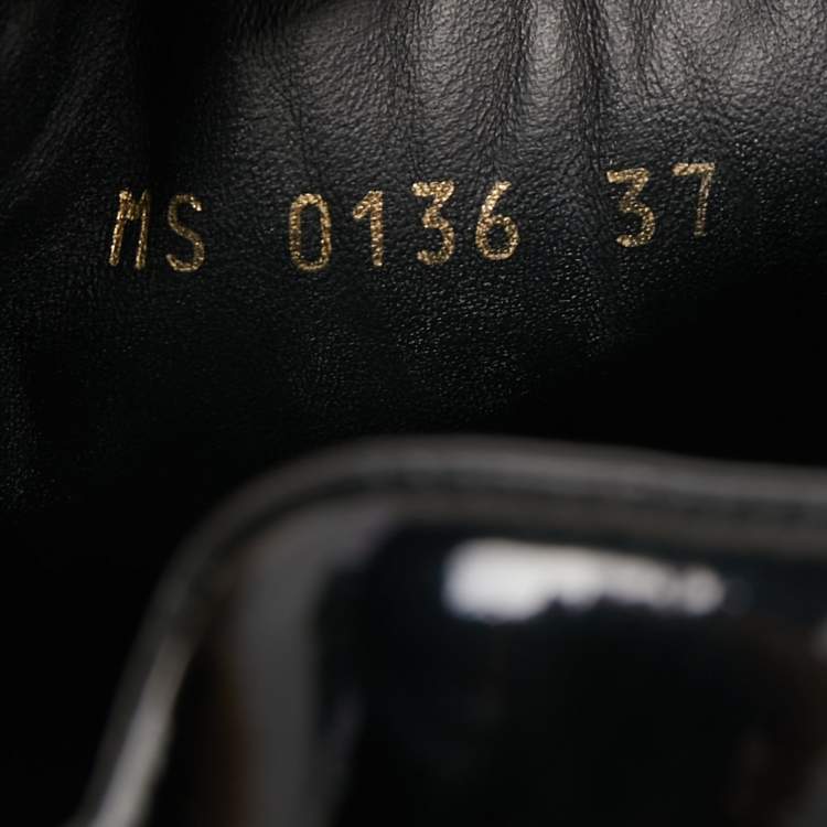 Pre Owned Louis Vuitton Brown/Black Monogram Canvas and Patent Leather Frontrow Low Top Sneakers Size 37