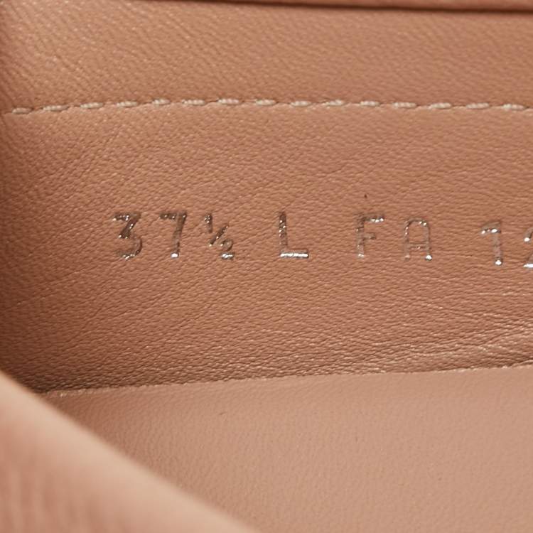 Pre Owned Louis Vuitton Light Pink Leather Dauphine Loafers Size 37.5