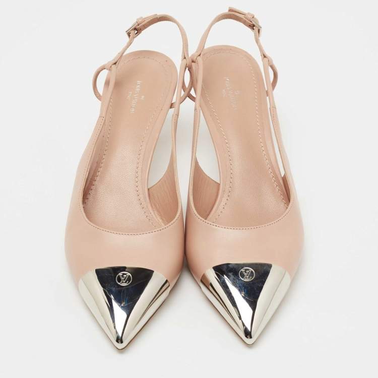 Pre Owned Louis Vuitton Pink Leather Urban Twist Slingback Pumps Size 39