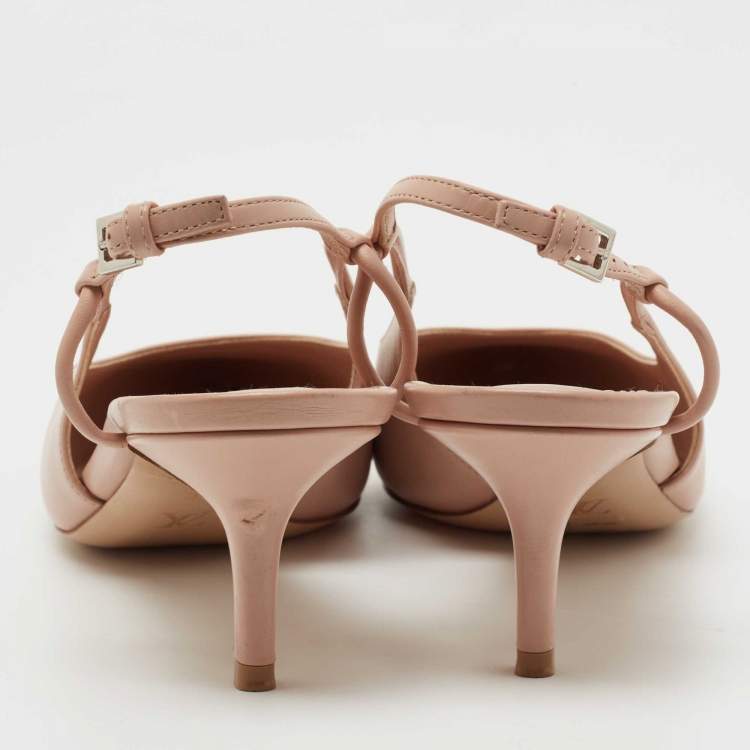 Pre Owned Louis Vuitton Pink Leather Urban Twist Slingback Pumps Size 39