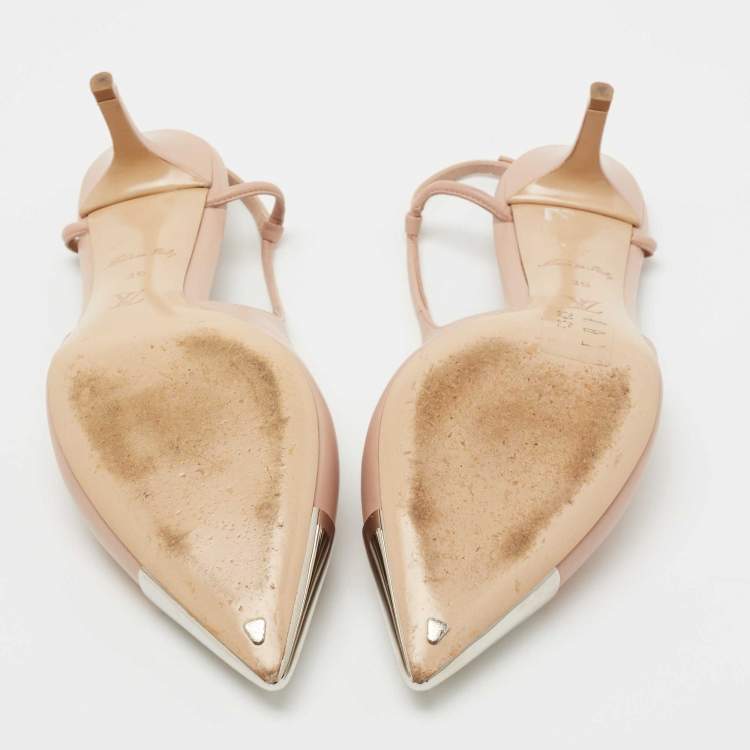 Pre Owned Louis Vuitton Pink Leather Urban Twist Slingback Pumps Size 39