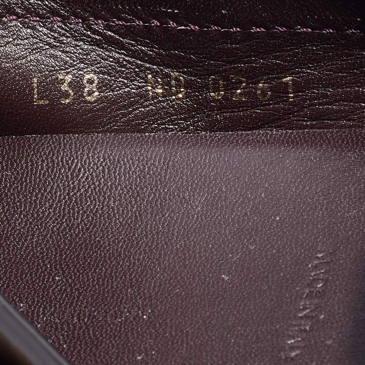 Pre Owned Louis Vuitton Burgundy Patent Leather Gloria Slip On Loafers Size 38