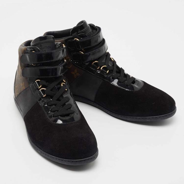 مملوكة مسبقًا Louis Vuitton Monogram Canvas and Suede High Top Sneakers Size 37.5