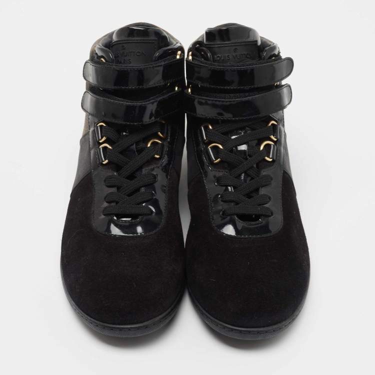 مملوكة مسبقًا Louis Vuitton Monogram Canvas and Suede High Top Sneakers Size 37.5