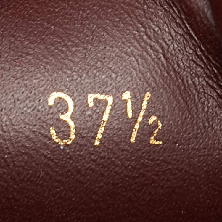 Pre Owned Louis Vuitton Burgundy Leather and Embossed Monogram Suede Millenium High Top Sneakers Size 37.5