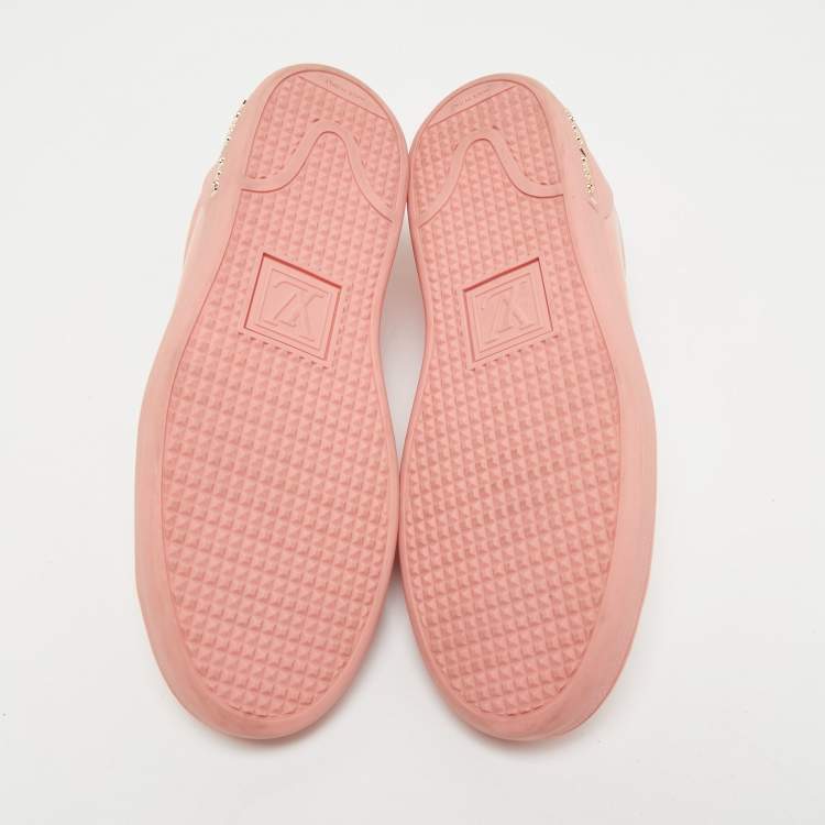 Pre Owned Louis Vuitton Pink Patent Leather Frontrow Sneakers Size 37