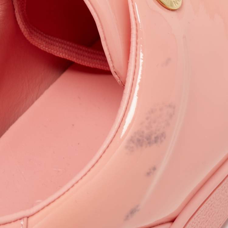 Pre Owned Louis Vuitton Pink Patent Leather Frontrow Sneakers Size 37