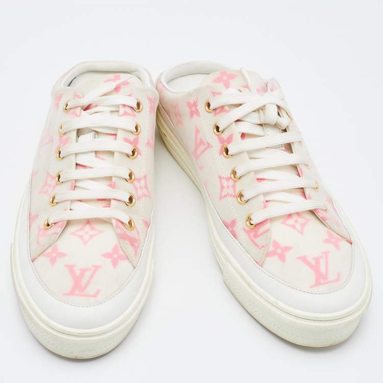مملوكة مسبقًا Louis Vuitton Bicolor Monogram Fabric Stellar Open Back Sneakers Size 38
