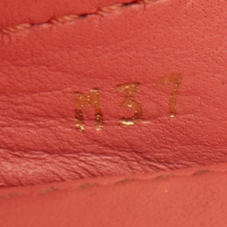 Pre Owned Louis Vuitton Orange Epi Leather Bow Slip On Loafers Size 37