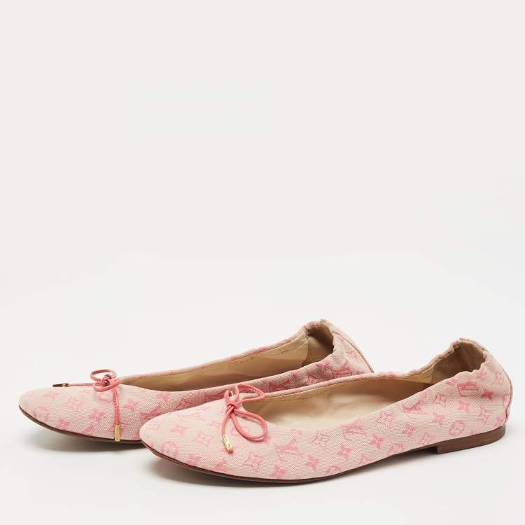 Louis Vuitton Pink Monogram Canvas Mini Lin Ballet Flats Size 36.5 Louis  Vuitton