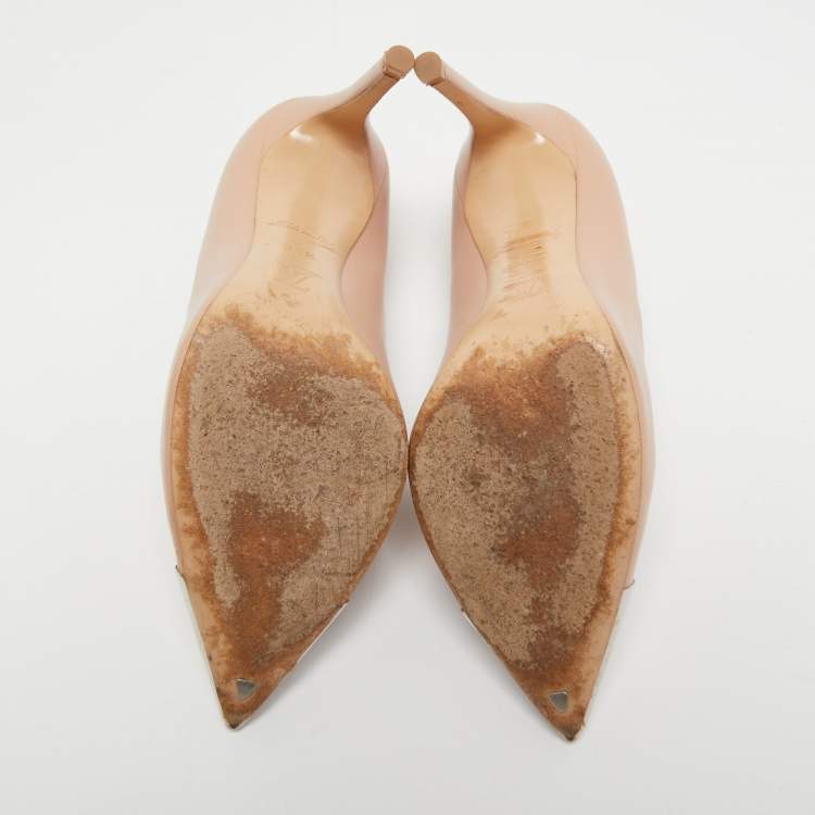 Pre Owned Louis Vuitton Pink Leather Urban Twist Pumps Size 36.5