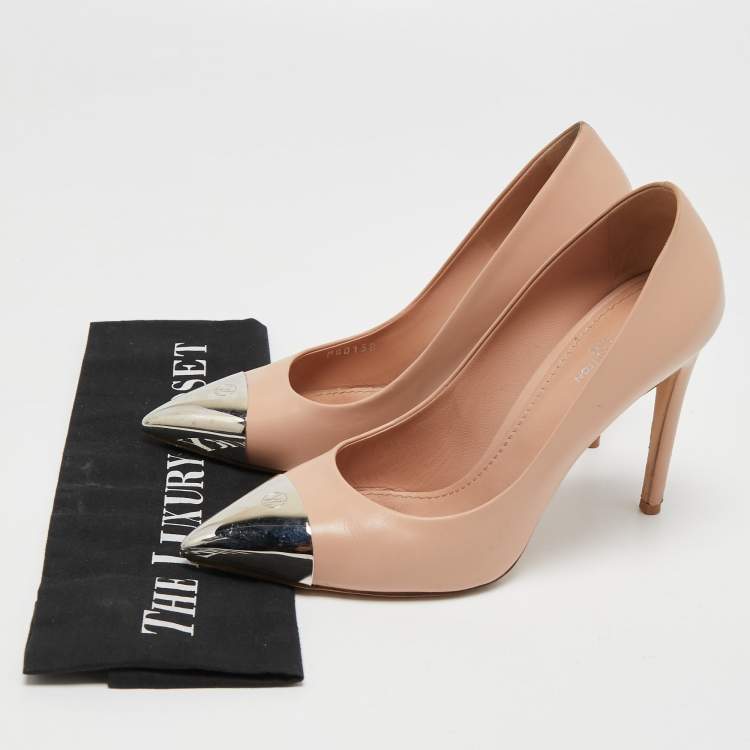 Pre Owned Louis Vuitton Pink Leather Urban Twist Pumps Size 36.5