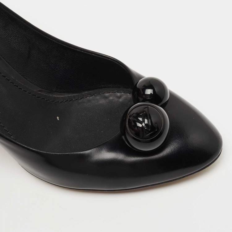 Pre Owned Louis Vuitton Black Leather Ball Pumps Size 38
