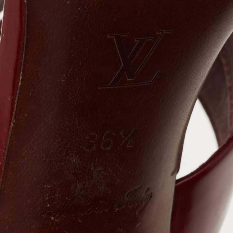 Pre Owned Louis Vuitton Tricolor Leather Ankle Strap Sandals Size 36.5
