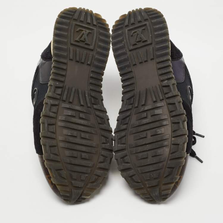 مملوكة مسبقًا Louis Vuitton Black/Brown Mesh and Monogram Canvas Run Away Sneakers Size 36