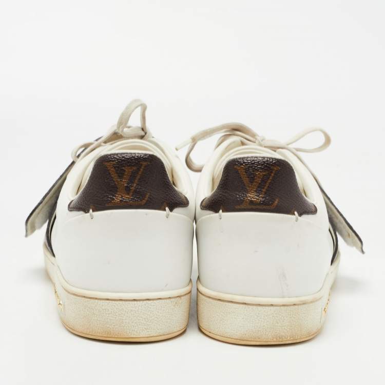 Pre Owned Louis Vuitton White Leather Frontrow  Sneakers Size 39.5
