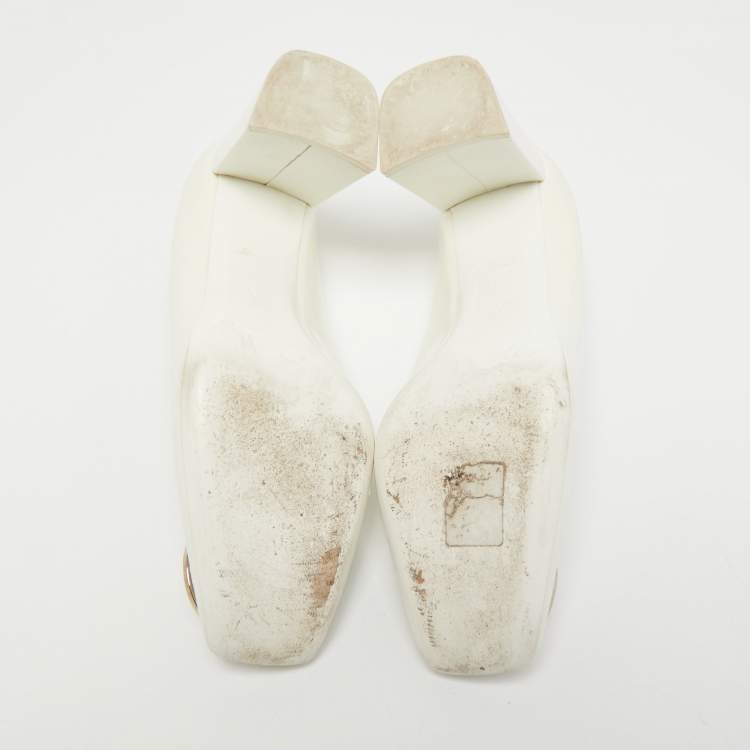 Pre Owned Louis Vuitton White Patent Leather Madeleine Pumps Size 39