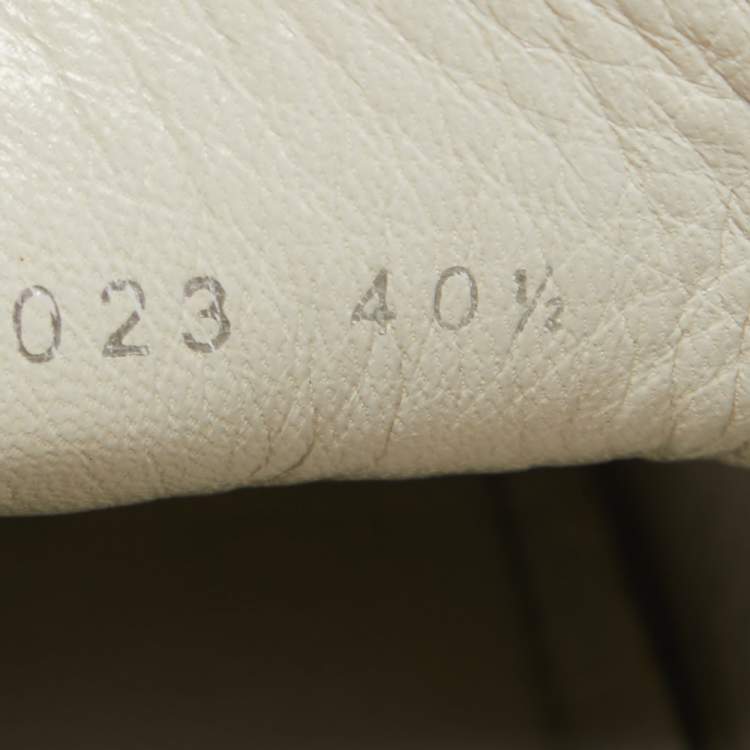 Pre Owned Louis Vuitton Silver Leather Lombok Slip On Loafers Size 40.5