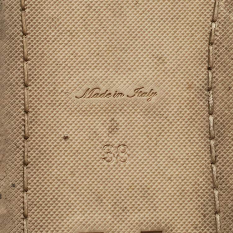 Pre Owned Louis Vuitton Navy Blue Denim Espadrille Flats Size 38