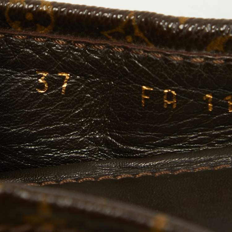 Pre Owned Louis Vuitton Brown Monogram Canvas and Leather Lovely Ballet Flats Size 37