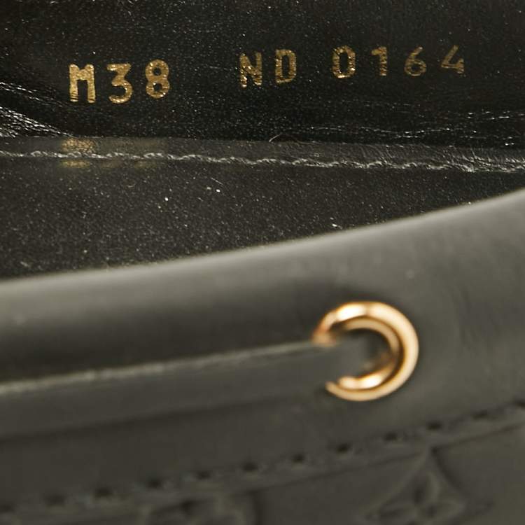Pre Owned Louis Vuitton Black Leather Gloria Loafers Size 38