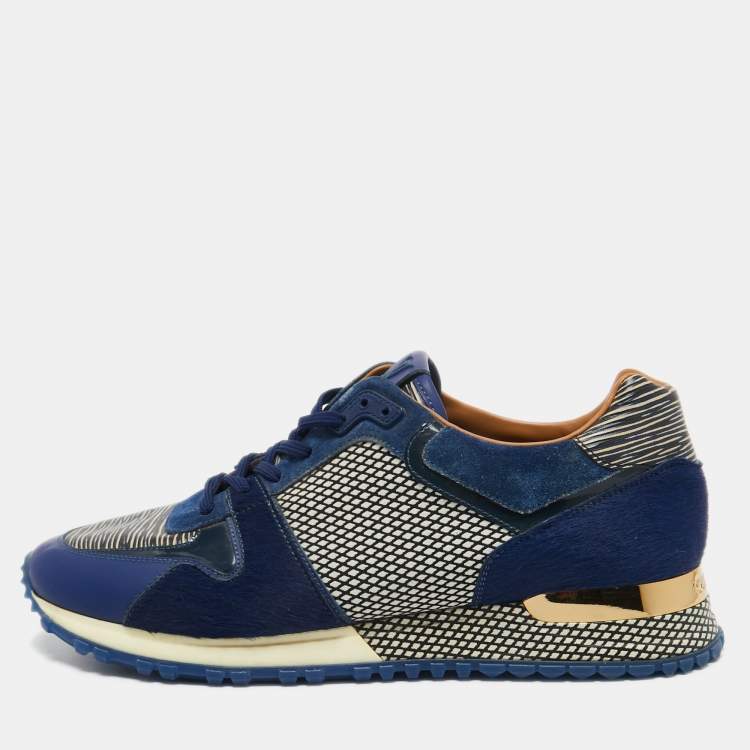 Louis Vuitton Blue Suede/Mesh/Pony Hair Run Away Sneakers Size 5/35.5