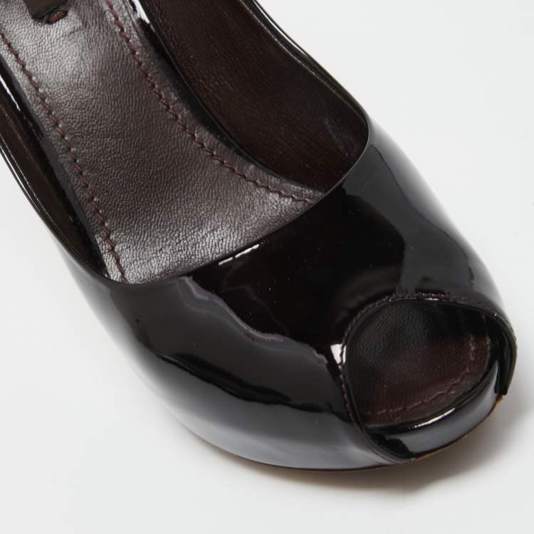 Pre Owned Louis Vuitton Burgundy Patent Leather Oh Really! Pumps Size 38