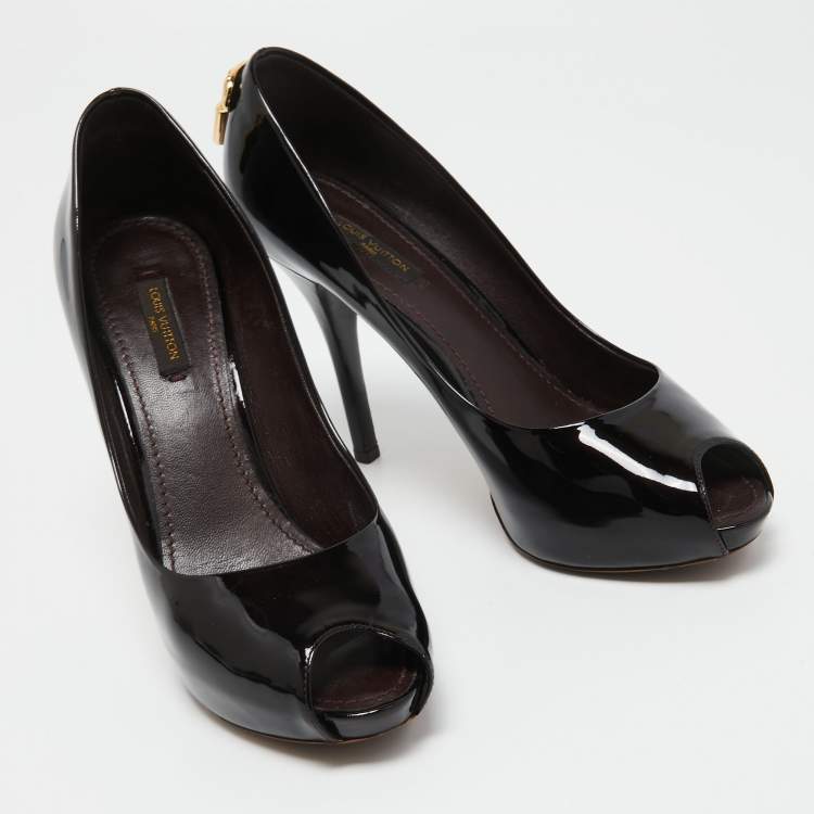 Pre Owned Louis Vuitton Burgundy Patent Leather Oh Really! Pumps Size 38