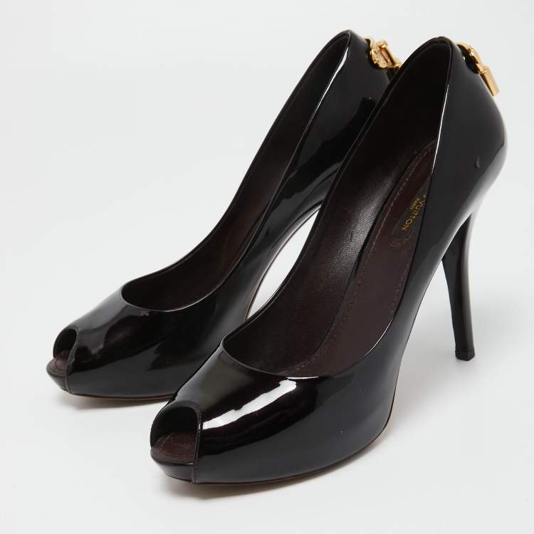 Pre Owned Louis Vuitton Burgundy Patent Leather Oh Really! Pumps Size 38