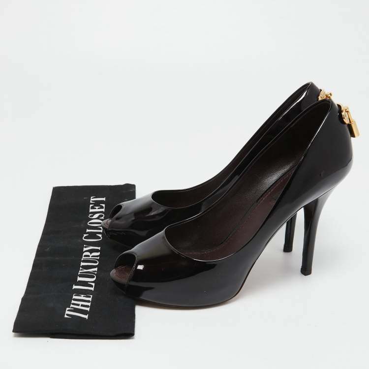 Pre Owned Louis Vuitton Burgundy Patent Leather Oh Really! Pumps Size 38