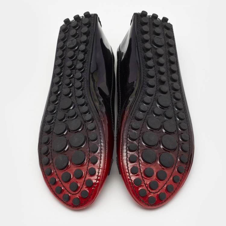 Pre Owned Louis Vuitton Two Tone Patent Leather Oxford Ballet Flats Size 41