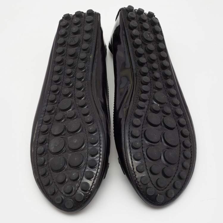 Pre Owned Louis Vuitton Black Patent Leather Oxford Ballet Flats Size 41