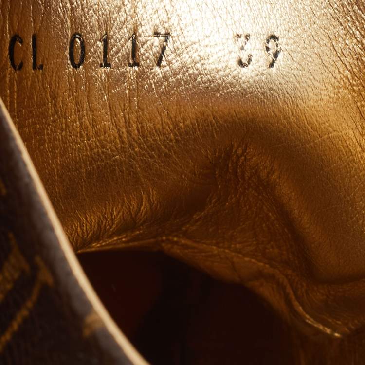 Pre Owned Louis Vuitton Brown Monogram Canvas and Leather Stellar Sneakers Size 39