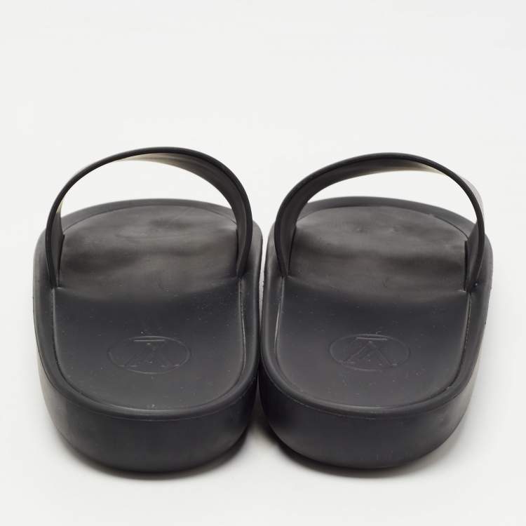 Pre Owned Louis Vuitton Brown Monogram Canvas Waterfront Slides Size 36