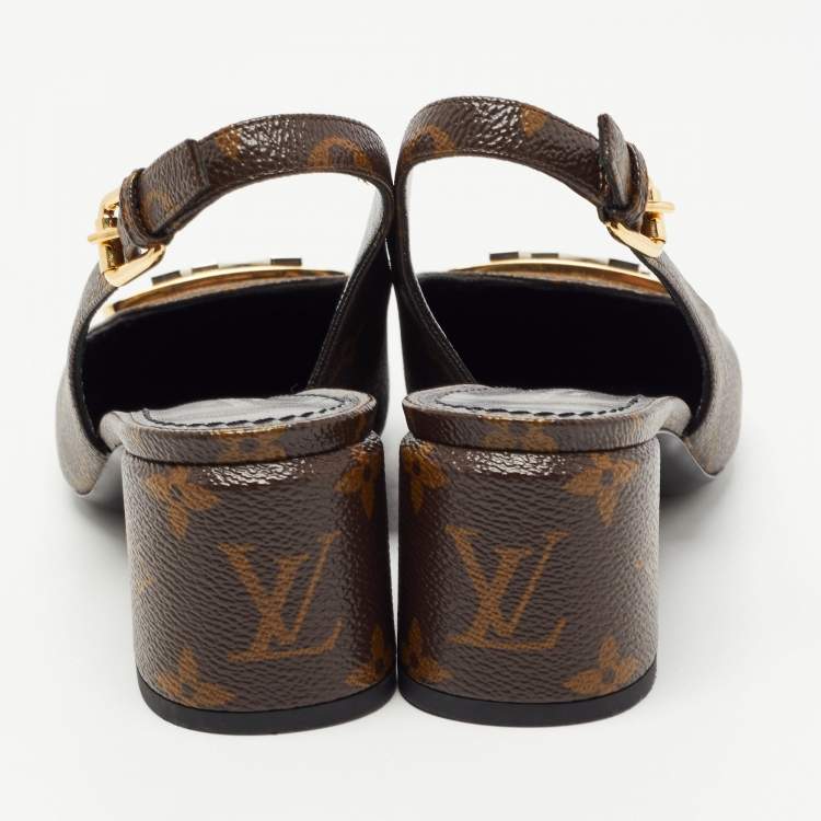 مملوكة مسبقًا Louis Vuitton Brown Monogram Canvas Madeleine  Pumps Size 37.5