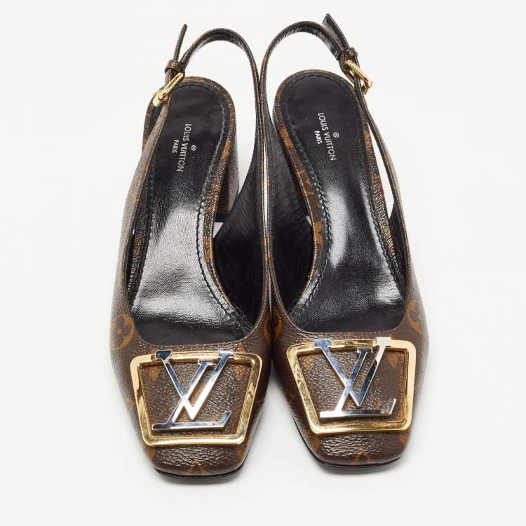مملوكة مسبقًا Louis Vuitton Brown Monogram Canvas Madeleine  Pumps Size 37.5