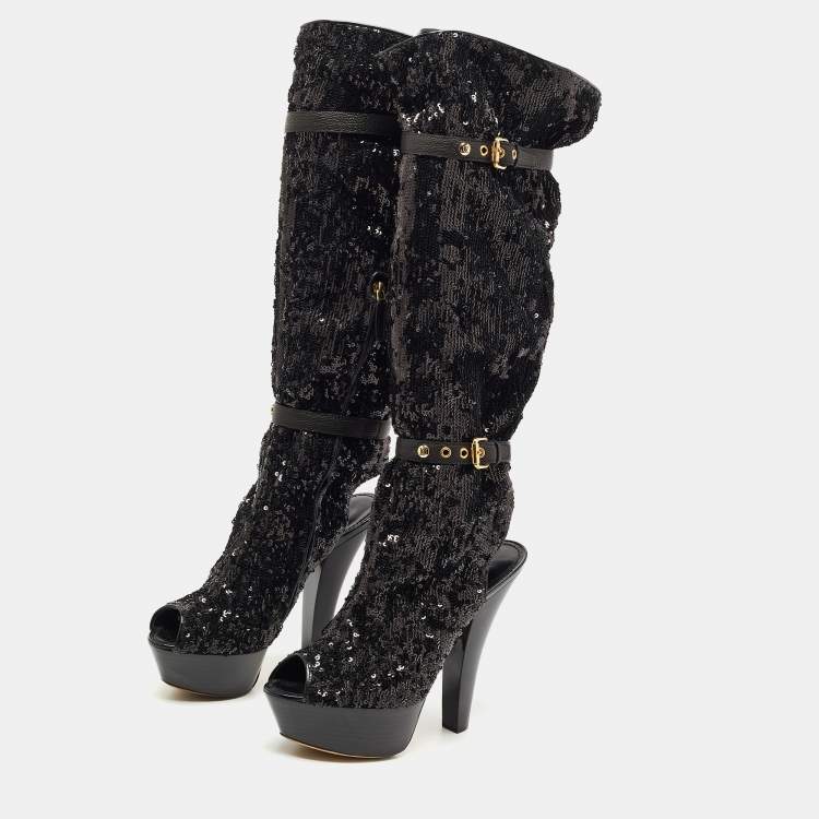 Louis Vuitton Sparkle Ankle Boot BLACK. Size 37.5