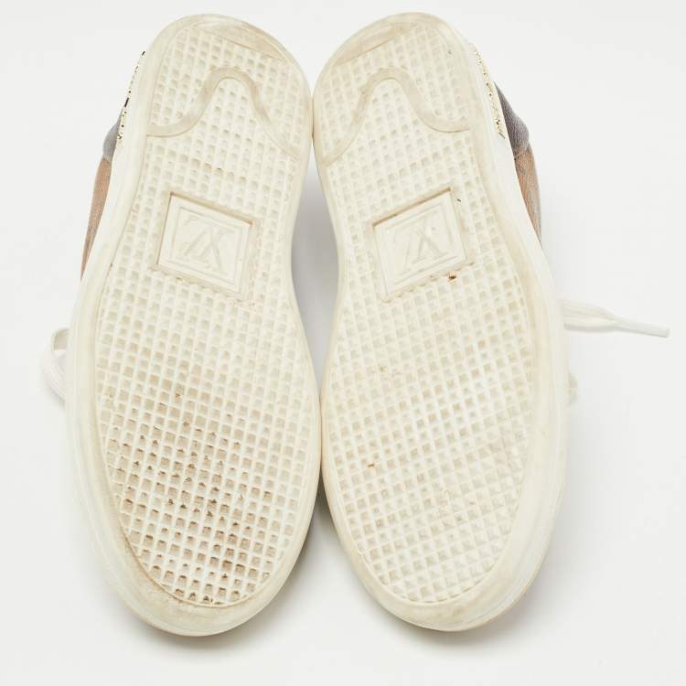 Pre Owned Louis Vuitton Brown Monogram Canvas Low Top Sneakers Size 35