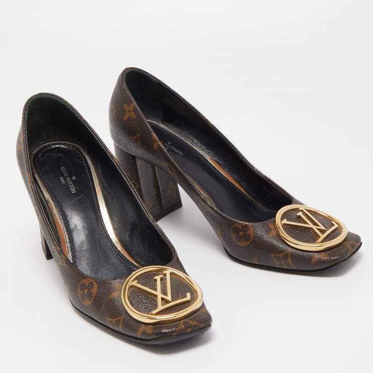 Pre Owned Louis Vuitton Brown Monogram Canvas Madeleine Pumps Size 39