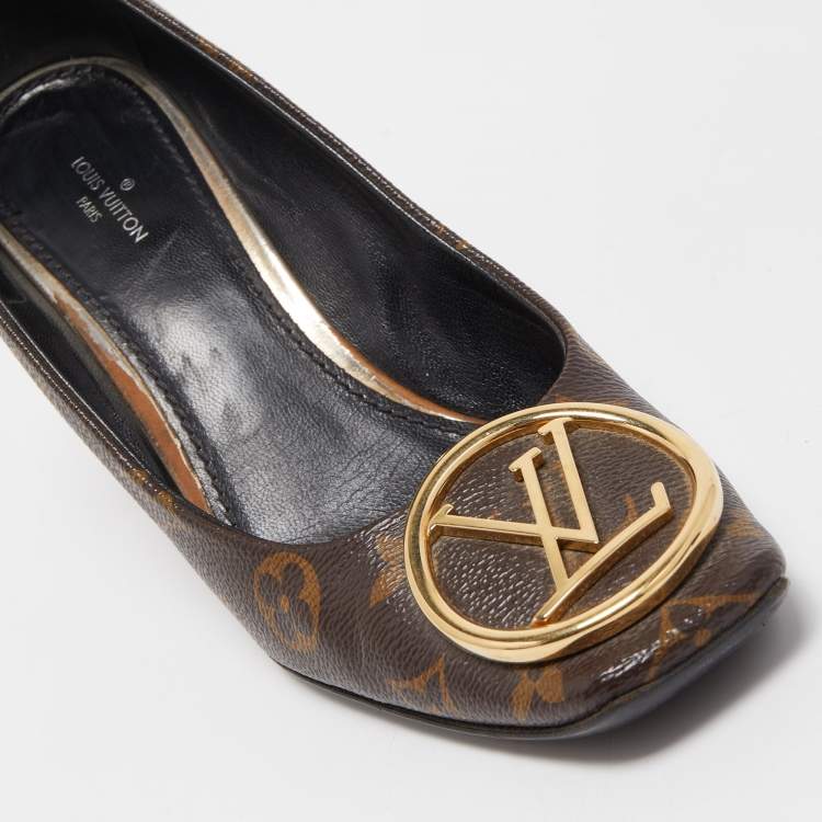 Pre Owned Louis Vuitton Brown Monogram Canvas Madeleine Pumps Size 39